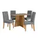 Sala de Jantar Kappesberg Mesa Retangular com 4 Cadeiras Cinza
