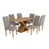 Sala de Jantar Kappesberg Mesa Retangular com 6 Cadeiras Cinza
