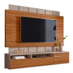 Home Suspenso Sena 1.8 Para TV ate 75" Polegada Grigio Fosco/Cinamomo Mel