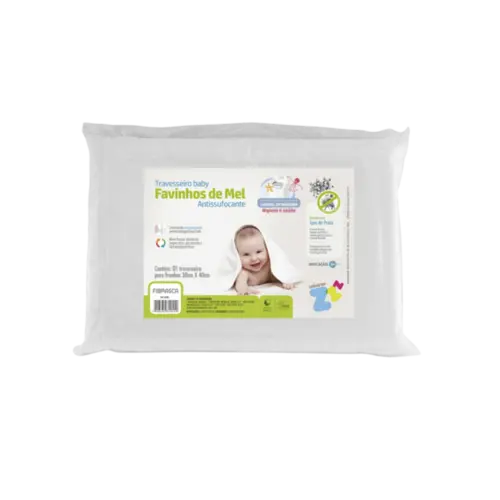 Travesseiro Fibrasca Z4941 Favinhos de Mel Baby Branco