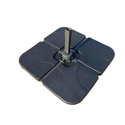 Base Para Ombrelone Lateral Fratini Quadrado Em Plastico Preto