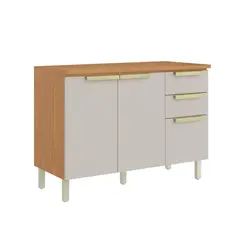 Balcao de Cozinha Itatiaia New Porto 3 Portas 2 Gavetas Off White