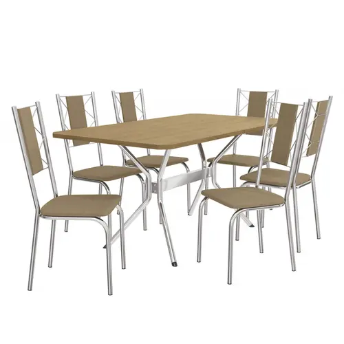 Sala de Jantar Kappesberg CMC822CR31 6 Cadeiras Bege