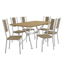 Sala de Jantar Kappesberg CMC822CR31 6 Cadeiras Bege