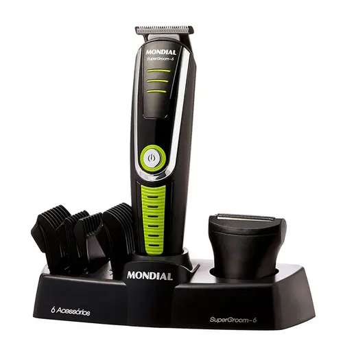 Aparador de Pelos Mondial BG-04 Super Groom 6 Recarregavel Preto Bivolt
