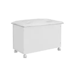 Bau com tampo Estofado Elo Moveis Peroba 7061 Branco