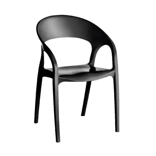Conjunto Kappesberg UZ400411 Com 4 Cadeiras Plasticas Glass Plus Preto