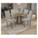 Sala de Jantar Kappesberg CSJ1413EA-A056 Mesa redonda com 4 Cadeiras Boucle Cinza