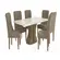 Sala de Jantar Kappesberg CSJ1459NG-A051 Mesa retangular com 6 Cadeiras Linho Bege
