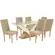 Sala de Jantar Kappesberg CSJ1453EAA058 Tampo de Vidro/MDF com 6 cadeiras Retro Bege