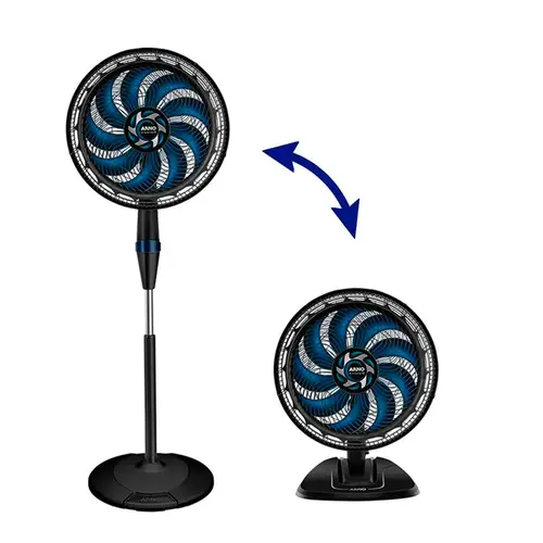 Ventilador Arno Coluna e Mesa VE9M 2 em 1 X-Treme 40CM Preto e Azul Escuro 127V
