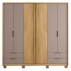 Roupeiro Caemmun 6 portas 4 gavetas Esmeralda 2.4 em MDP Buriti Fendi