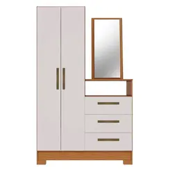 Comoda Notavel Com Espelho 2 Portas 3 Gavetas Freijo Trend Off White