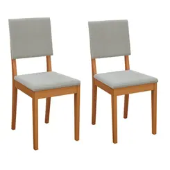 Par de Cadeiras Sala Jantar Kappesberg Boucle Cinza