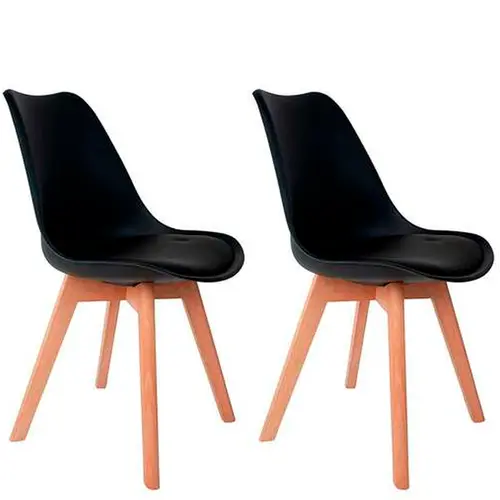 Par de Cadeira Saarinem Wood Preto