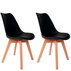 Par de Cadeira Saarinem Wood Preto