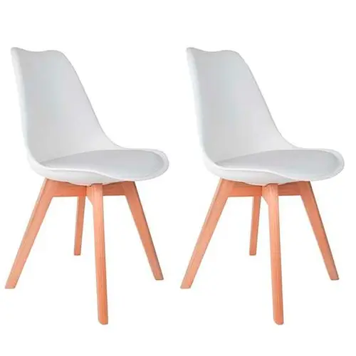 Par De Cadeira Saarinem SB Wood Branco