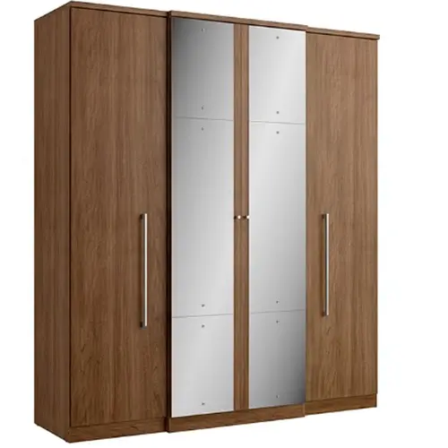 Roupeiro Splendore Plus Glass THB 4 Portas 2 Gavetas Com Espelho Carvalho Sensitive