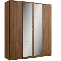 Roupeiro Splendore Plus Glass THB 4 Portas 2 Gavetas Com Espelho Carvalho Sensitive