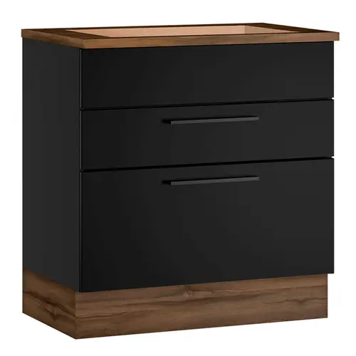 Balcao Exclusive Itatiaia Para Cooktop 2 Gavetas 5 Bocas Preto Matte