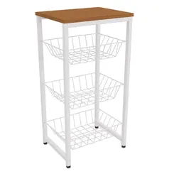 Fruteira Organizadora Kappesberg Crome Industrial Canela Branco Brilhoso