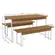 Mesa De Jantar Kappesberg Industrial com 2 Bancos Canela Branco Brilho