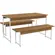 Mesa De Jantar Kappesberg Industrial com 2 Bancos Canela Branco Brilho