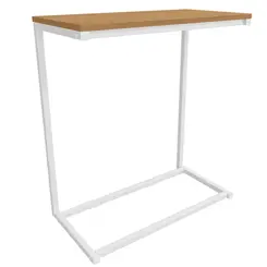 Mesa de Apoio lateral Kappesberg LI025CNBR em MDP Canela Branco Brilho