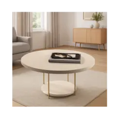 Mesa De Centro SKY HB Com Tampo De Madeira Off White