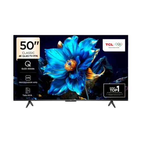 Smart TV QLED 50" TCL 50P7K 4K UHD Dolby Visiona WI-FI Bluetooth Google