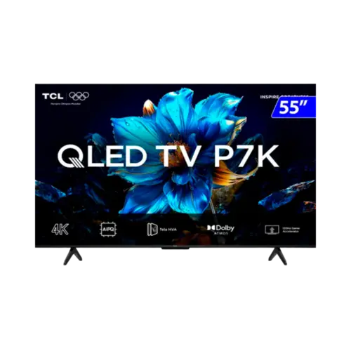 Smart TV Qled 55" TCL 55P7K 4k UHD Dolby Vision WI-FI Bluetooth Google TV