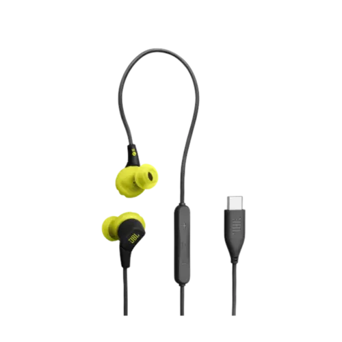 Fone De Ouvido JBL Endurance Run 3 Com Fio USB-C Preto Verde Limao