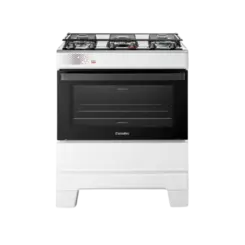Fogao Esmaltec Ideal Piso 5 Bocas Com Mesa De Aco Inox e Acendimento Automatico Branco