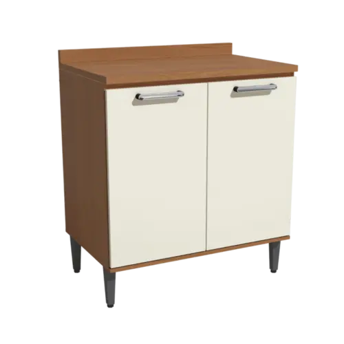 Balcao De Cozinha Linna Kappesberg Com Tampo 2 Portas Cinamomo Off White