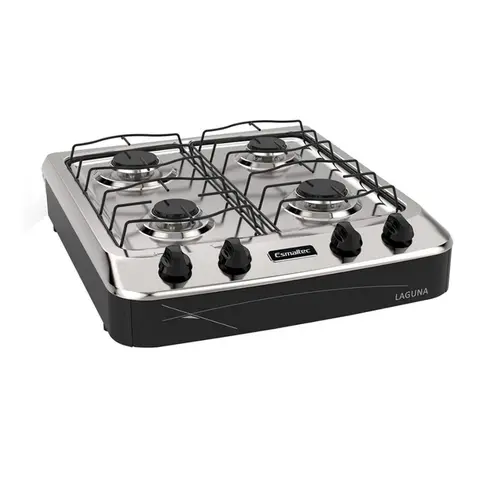 Fogao de Mesa Esmaltec Laguna 4027 4 Bocas Botoes Removiveis 2 Queimadores Familia