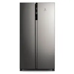 Refrigerador Electrolux IS4S 435L Frost Free 2 Portas Inverter AutoSense Side by Side Inox 127v