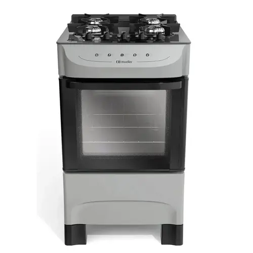Fogao Mueller 4 Bocas Com Mesa de Vidro e Acendimento Titanio Bivolt