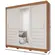 Roupeiro Panan Cecilia Slide Casal 3 Portas 6 Gavetas Com Espelho Cinamomo Off White