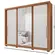 Roupeiro Panan Vitoria Casal 3 Portas 6 Gavetas Com Espelho Cinamomo Off White