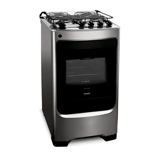 Fogao Piso Consul 4 Queimadores Acendimento Automatico Inox Bivolt