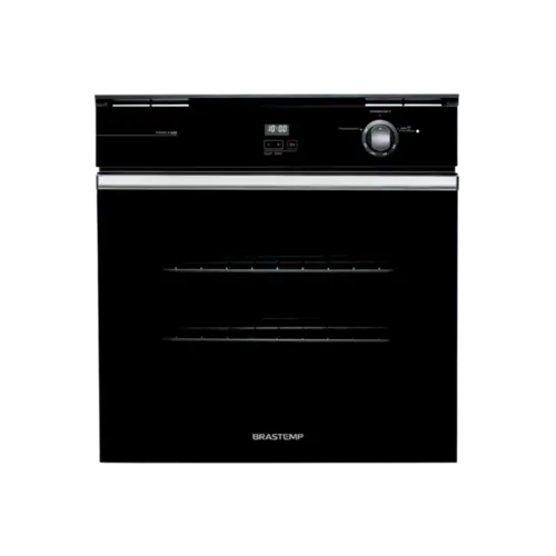 Forno a Gas Embutir Brastemp  78L Funcao Grill Timer Touch Tecnologia Cleartech 2 Prateleiras 7 Niveis Preto 220V