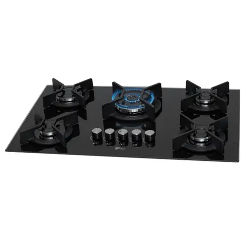Cooktop Fischer 5 Queimadores Superautomatico Mesa Vidro Preto Bivolt