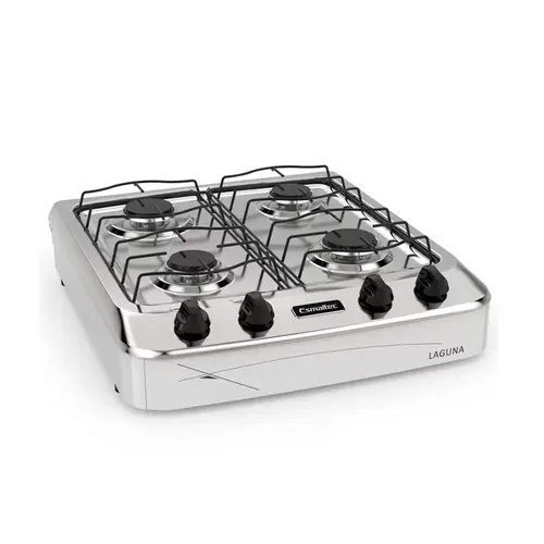 Fogao de Mesa Esmaltec Laguna 4027 4 Bocas Botoes Removiveis 2 Queimadores Familia