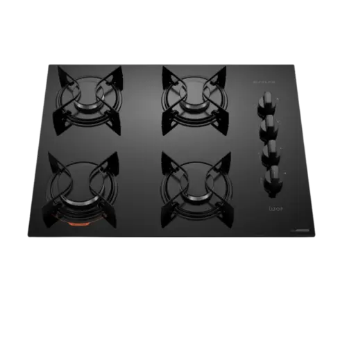 Cooktop Atlas 4 Bocas U Top Com Mesa De Vidro e Botoes Removiveis Preto Bivolt