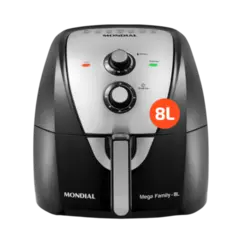 Fritadeira Mondial Air Fryer 8 Litros Com Desligamento Automatico Preto Inox 127V