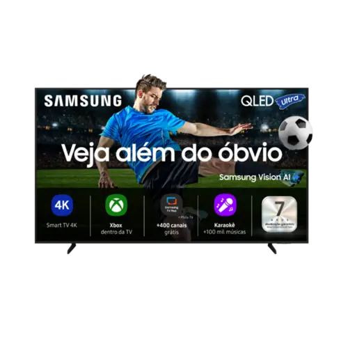 Smart TV 75" Samsung QLED Ultra HDR Vision IA 4K Assistente De Voz Alexa Integrado