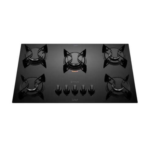 Cooktop Atlas 5 Bocas Com Mesa De Vidro U Top Preto Bivolt