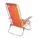 Cadeira de Praia Reclinavel Tramontina Bali Baixa em Aluminio com Assento Laranja e Amarelo