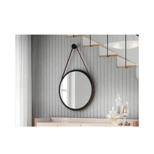 Espelho Decorativo HB Moveis Com Alca 67cm Preto