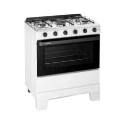 Fogao Esmaltec Idea Pop 5 Bocas Mesa Em Inox Acendimento Manual Branco